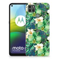 Motorola Moto G9 Power TPU Case Orchidee Groen - thumbnail