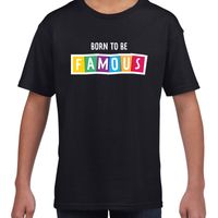 Born to be famous fun tekst t-shirt zwart kids