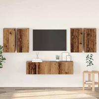 Tv-meubelset 6 pcs Oud hout 60 x 30 x 30 cm Bewerkt hout