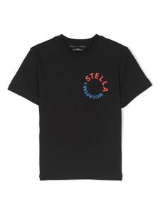 Stella McCartney Kids t-shirt en coton à logo imprimé - Noir