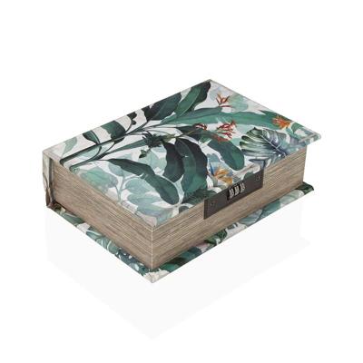 Doos-Juwelenkistje Versa Canvas Hout MDF 7 x 22 x 16 cm Tropisch