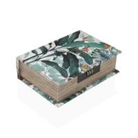 Doos-Juwelenkistje Versa Canvas Hout MDF 7 x 22 x 16 cm Tropisch