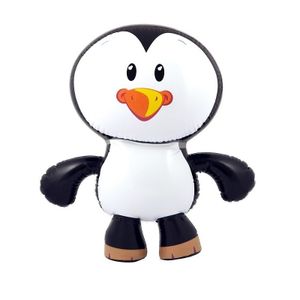 Opblaasbare dieren - Pinguin - wit/zwart - 56 cm - pvc kunststof