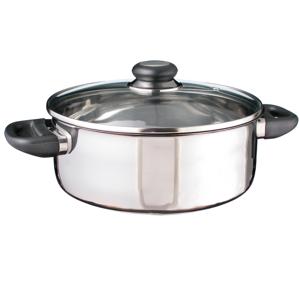 Kookpan - met glazen deksel - 4 liter - D24 cm - RVS - handvaten - pannen