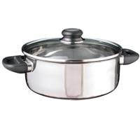 Kookpan - met glazen deksel - 4 liter - D24 cm - RVS - handvaten - pannen