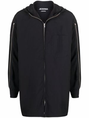 Jacquemus manteau à manches zippées - Noir