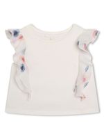 Chloé Kids blouse en coton biologique à volants - Blanc - thumbnail