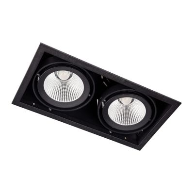 BR0036 LED-inbouwspot 2x12.6W 2700K Dimbaar Zwart