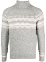 Eleventy pull en intarsiaà col roulé - Gris