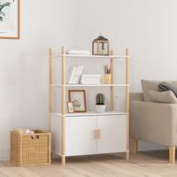Hoge kast 80x40x121 cm bewerkt hout wit - thumbnail