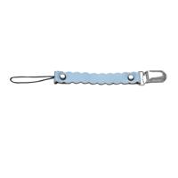 3 PC'S Wave lederen baby korte fopspeen clip ketting metaal fopspeen tepel houder slotjes (blauw)