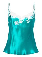 Carine Gilson lace-detail silk camisole - Vert