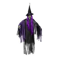 Boland Hangdecoratie heks - paars - 146 cm - met licht - halloween/horror - decoratie