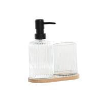Badset Home ESPRIT Transparant Natuurlijk Bamboe Kristal Modern 3 Onderdelen