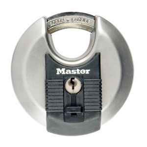 Masterlock 80mm diam. stainless steel padlock - octagonal boron-carbide shrouded - M50EURD