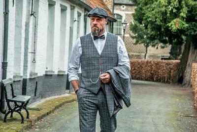 Maatpak Voor Heren | 3-delig Pak | Grijs/blauw Plaid | Charlie Strong | Peaky Blinders | Peaky Blinders