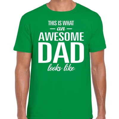 Awesome Dad cadeau t-shirt groen heren - Vaderdag cadeau Awesome Dad cadeau t-shirt groen heren - Vaderdag cadeau