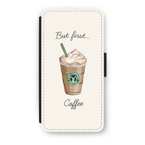 But first coffee: iPhone 8 Plus Flip Hoesje