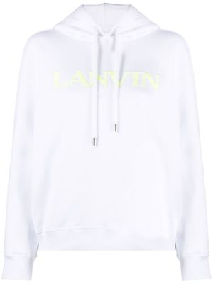 Lanvin hoodie en coton à logo brodé - Blanc