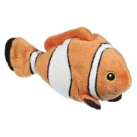 Nature Planet Tropische Clownsvis - oranje/wit - 13 cm - pluche dieren knuffels - vissen - thumbnail