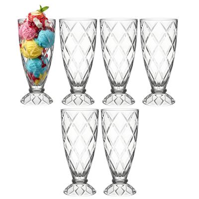 Alessandro ijscoupe Zanzibar - 6x stuks - glas - kristal - 360 ml - 18 x 8 cm - ijs glazen