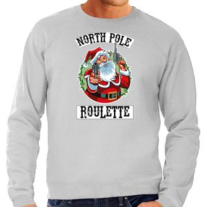 Foute Kersttrui / outfit Northpole roulette grijs voor heren