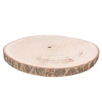 Kaarsenbord/decoratie dienblad - houten boomschijf - D39 x H3 cm - rond - tafeldecoratie schaal