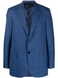 Brioni blazer boutonné à carreaux - Bleu