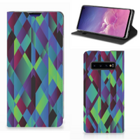 Samsung Galaxy S10 Stand Case Abstract Green Blue