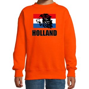 Oranje fan sweater / trui Holland met leeuw en vlag EK/ WK voor kinderen 142/152 (11-12 jaar)  -