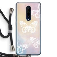 White butterfly: OnePlus 7 Pro Transparant Hoesje met koord