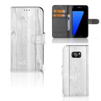 Samsung Galaxy S7 Edge | Book Style Case | White Wood