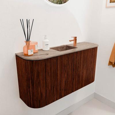 Toiletmeubel Mondiaz Joya Dlux | 83.2 cm | Meubelkleur Ruby | Faye wastafel Arena Wasbak Midden | 1 kraangat