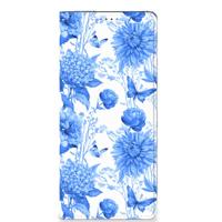 Smart Cover voor Samsung Galaxy A22 5G Flowers Blue