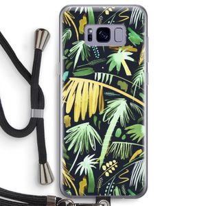 Tropical Palms Dark: Samsung Galaxy S8 Transparant Hoesje met koord