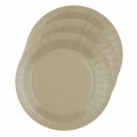 20x stuks feest bordjes taupe - karton - 22 cm - rond