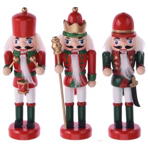 3x Kerstboomhangers notenkrakers poppetjes/soldaten rood/groen 12 cm