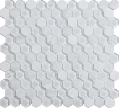 Mozaïek tegels Levend Wit 30x30 - Hexagon Wandtegels Glas