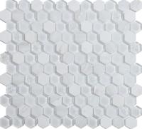 Mozaïek tegels Levend Wit 30x30 - Hexagon Wandtegels Glas