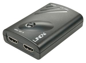 LINDY 38409 DisplayPort / HDMI Converter [1x DisplayPort bus - 2x HDMI-bus] Zwart