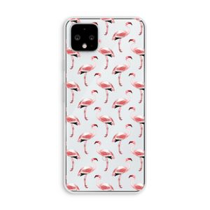 Flamingoprint groen: Pixel 4 XL Transparant Hoesje