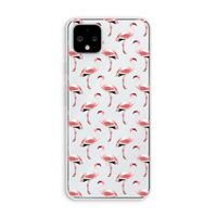 Flamingoprint groen: Pixel 4 XL Transparant Hoesje