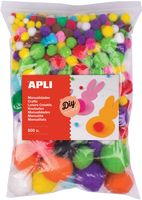 Apli pompons, zakje met 500 stuks in geassorteerde kleuren - thumbnail