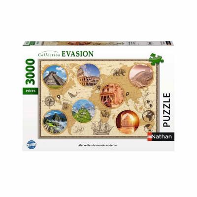 Puzzel Nathan merveilles du monde moderne 3000 Onderdelen