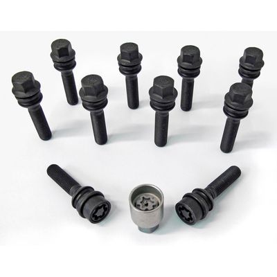 H&R Wielboutenset bolkonisch met bewegende ring R14 M14x1.50 - Lengte 43mm - Zwart - 10 stuks (bv. P HRB1454307SET