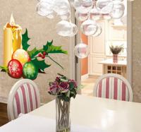 sticker kerstmis kerstballen kaars