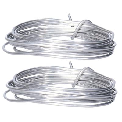 Aluminium draad - 2x - hobby en knutsel draad - 2 mm x 200 cm - Bloemendraad/binddraad - zilver