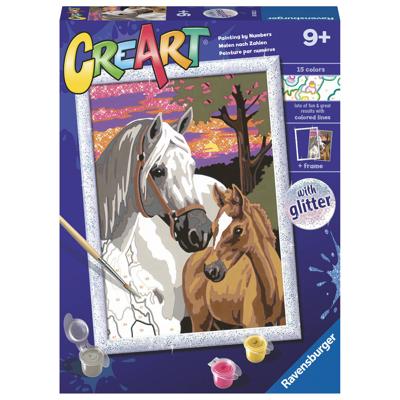 Ravensburger CreArt Schilderen op nummer zonsondergangpaarden