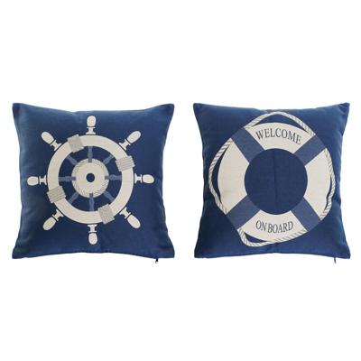Kussen Home ESPRIT Blauw Wit 45 x 10 x 45 cm (2 Stuks)