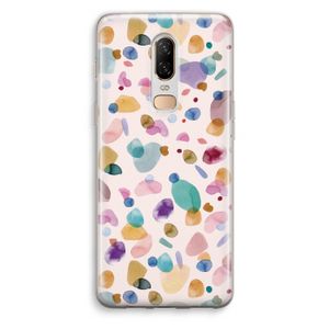 Terrazzo Memphis Pink: OnePlus 6 Transparant Hoesje